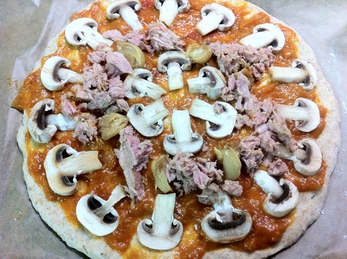 Pizza Integral Atum Cogumelos Espinafres