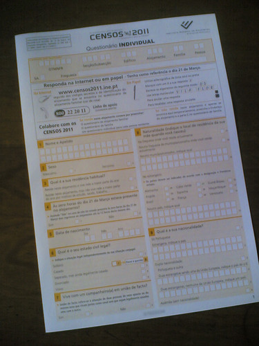 Censos 2011: Formulário