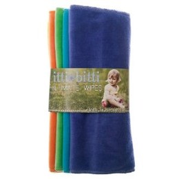 Itti Bitti Ultimate Velour Washable Wipes (Pack of 5, Bright Rainbow Mix)