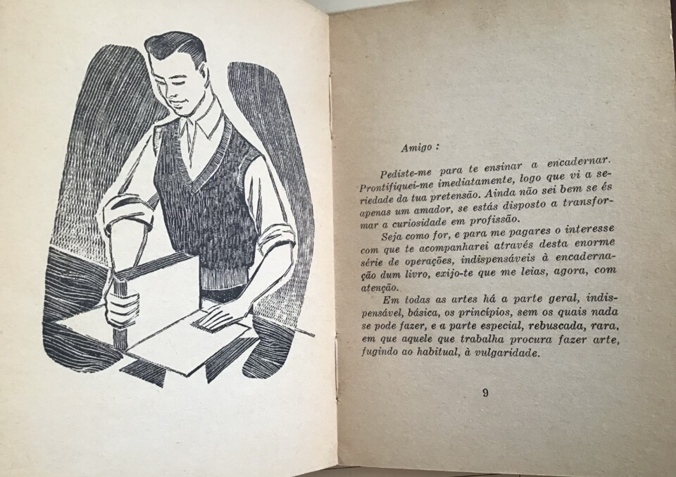 Baltazar Cardoso Valente, Alberto Cardoso, «Como se Encadernam os Livros», [Lisboa], Campanha Nacional de Educação de Adultos, 1956, p. 9