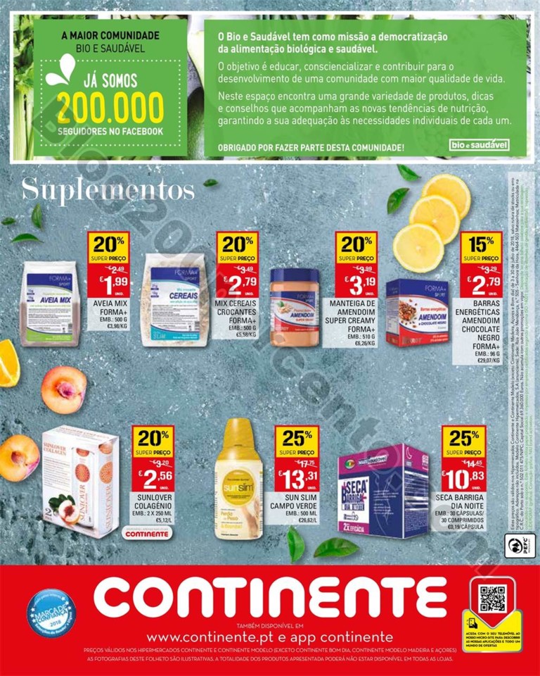 antevisão folheto promoções Continente Bio e Saudável 3a30jul