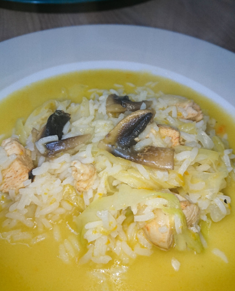 Arroz de frango&cogumelos&couve_ Arroz de frango&cogumelos&couve_