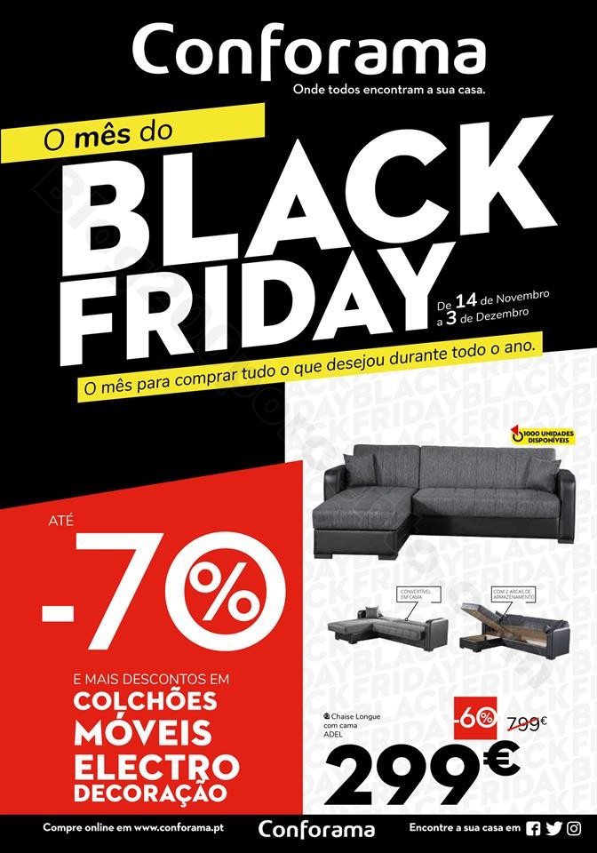 Antevisão Folheto CONFORAMA Black Friday Promoções De 14 Novembro A 3 ...