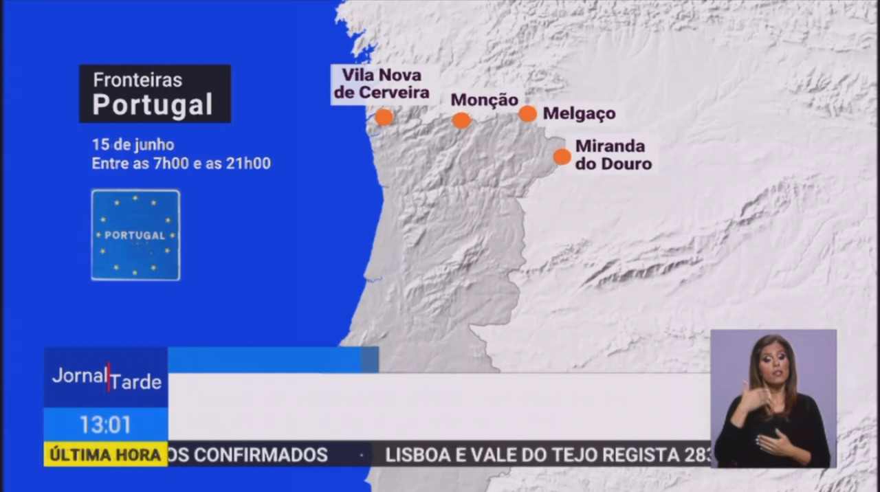 «Reabertura de fronteiras», in Jornal da Tarde, R.T.P., 11/VI/20
