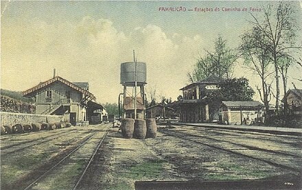 Famalicão — Estações do Caminho de Ferro (Postal ilustrado n/ id., s.d.)