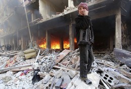 Ataques aéreos leais Pr. Sírio. B. Douma, Damasc