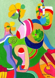 Mem&oacute;rias do Tempo Quente 02, guache  papel, 21x29